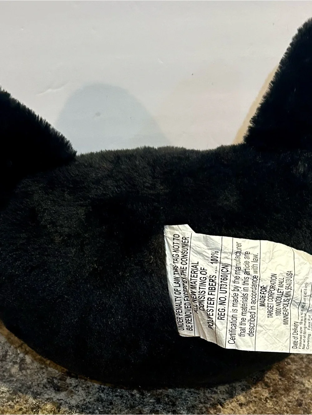 Target Black Cat Plush Pet Bed Cover with Yellow Eye Accents